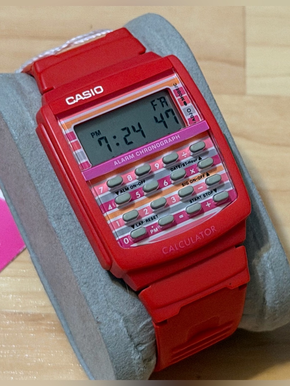 Casio LDF-40-4B Poptone Red Calculator Retro Vintage Digital Watch LDF NEW NWT - Picture 4 of 11